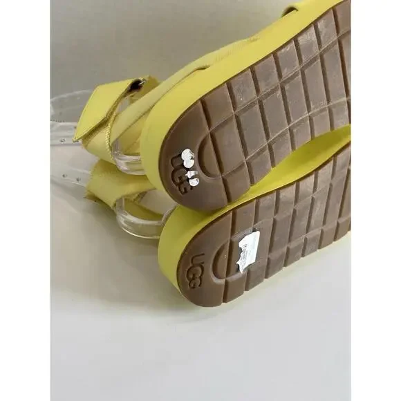 UGG Lennox Women's 9 Yellow Patent Leather Open Toe Ankle Strap Platform Sandals - Picture 9 of 16